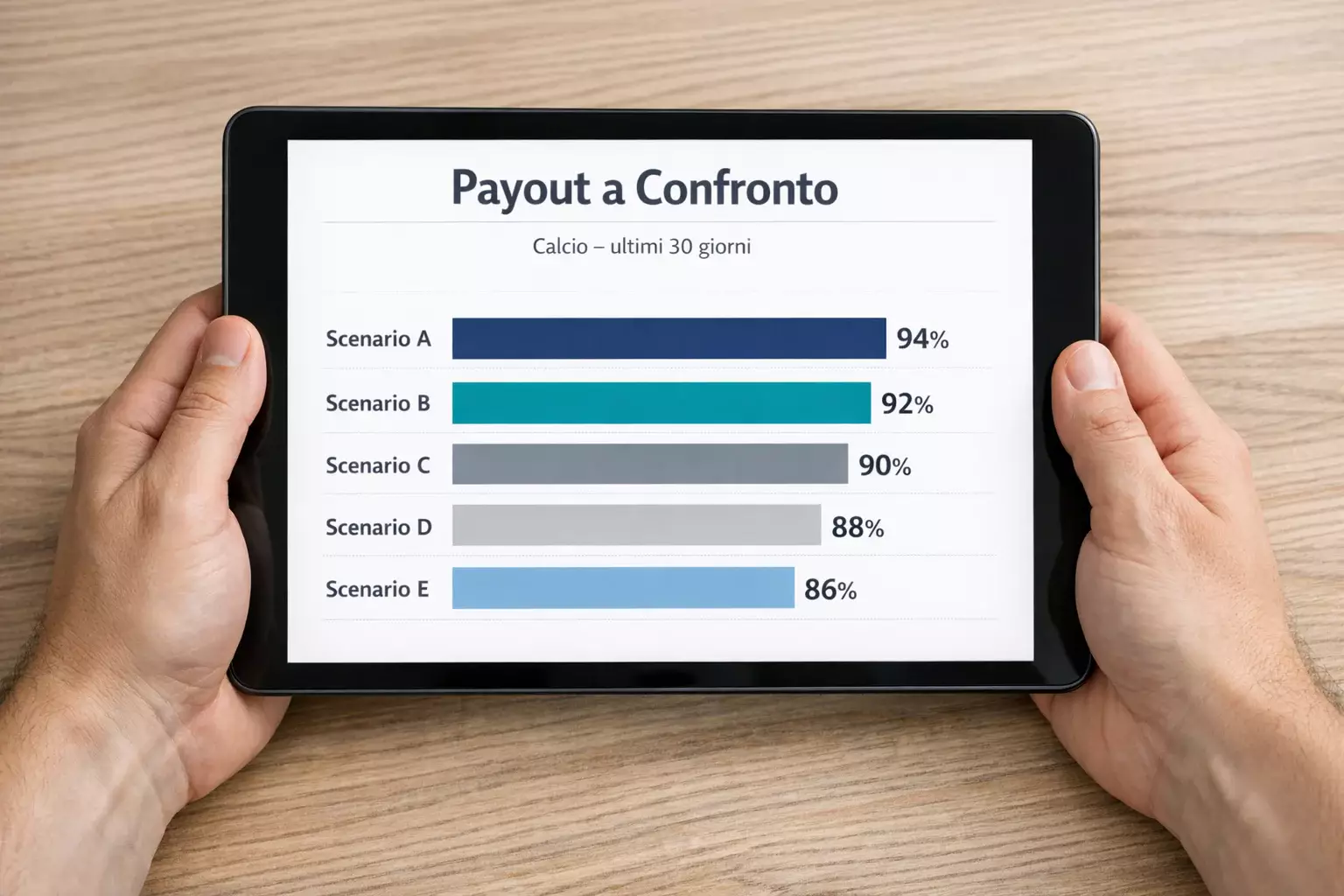 Grafico a barre semplice che mostra il confronto tra payout