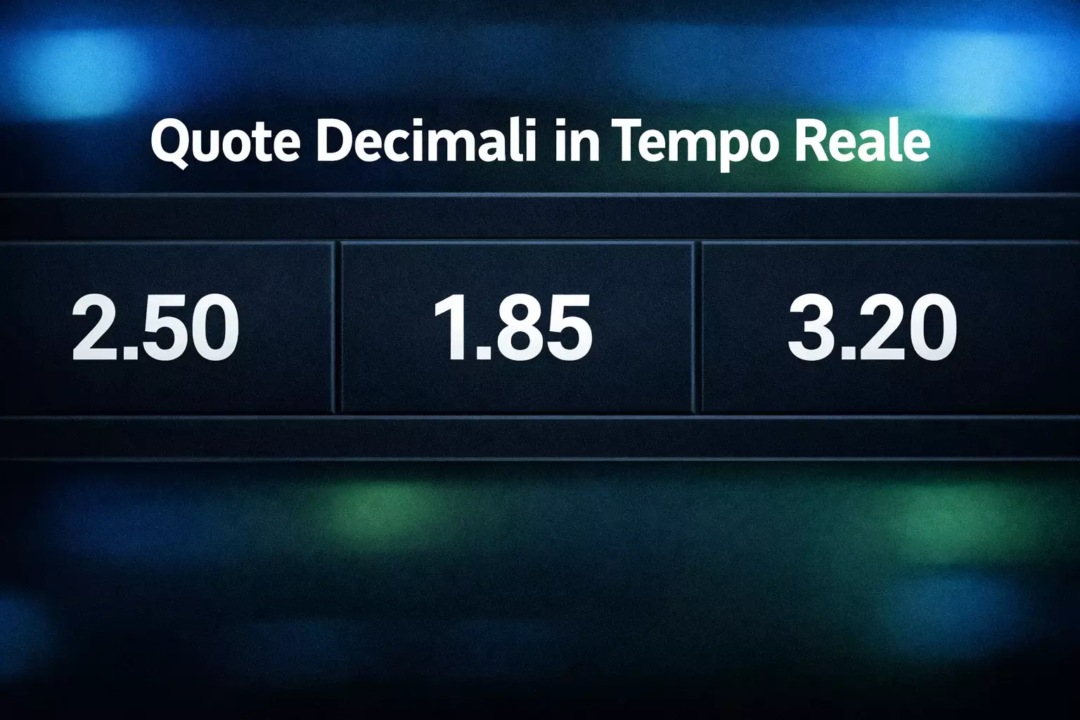 Primo piano di un display con quote decimali di scommesse sportive